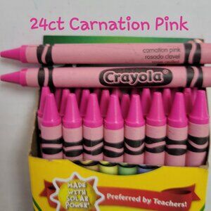 (24) Crayola Crayons (Carnation Pink) Single Color Bulk Lot